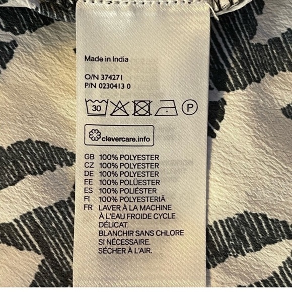 H&M Black & White Houndstooth Check Racerback Tank Top Sz 2 - Picture 4 of 5